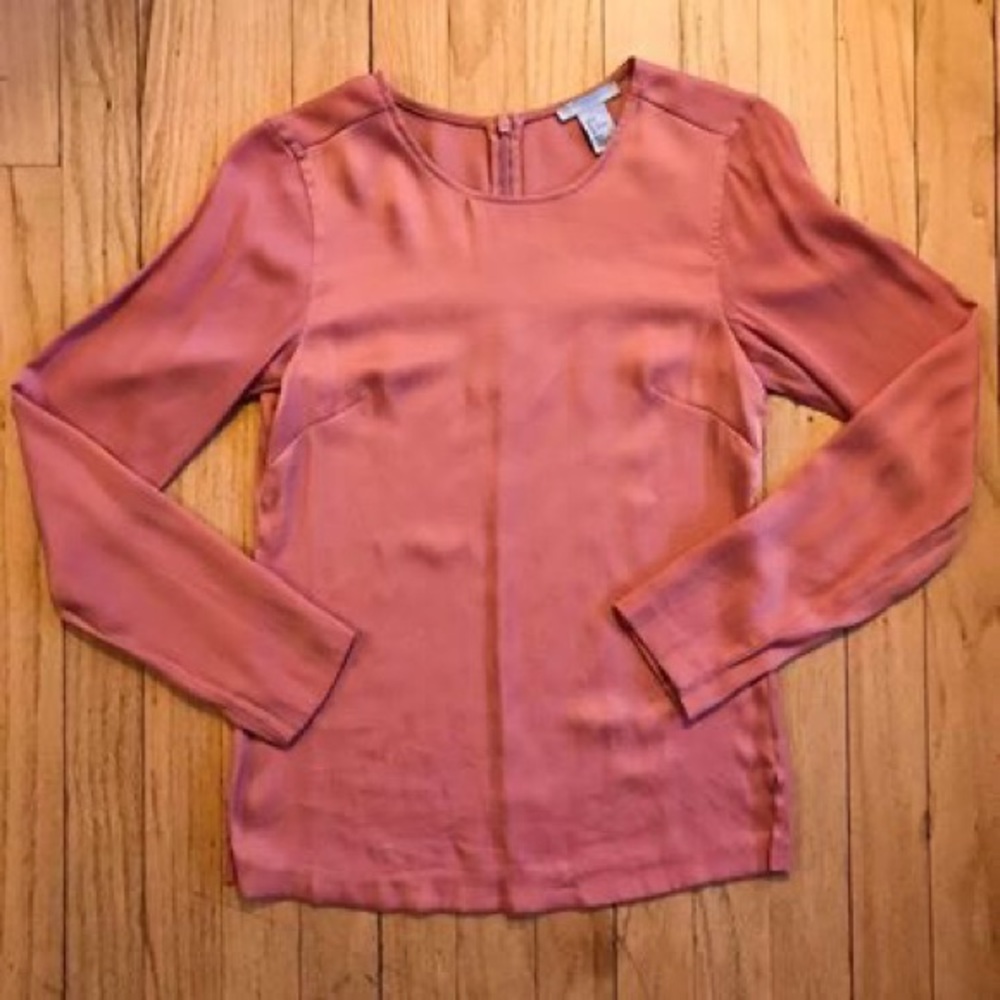 H&M Rose Pink Long-Sleeved Dress Top